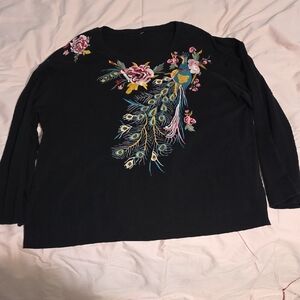 Floral Embroidered Long Sleeve Top
